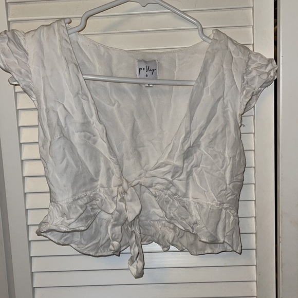 TIE FRONT TOP WHITE OFF WHITE Princess Polly - Picture 3 of 3